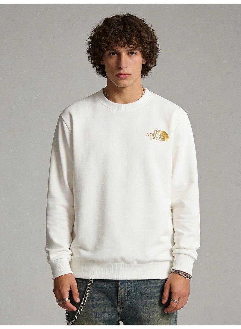 THE NORTH FACE 2026 The North Face Gold Logo Unisex Crewneck Sweatshirt, Premium Cotton Blend Loose Fit Pullover with Ribbed Cuffs, Outdoor Casual Streetwear for Men & Women - Image 1